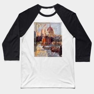 London, England - Painting, Travel Poster Baseball T-Shirt